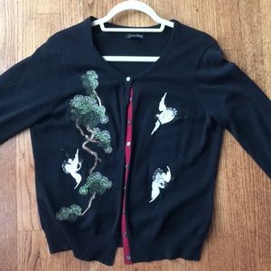 Lucky Brand Embroidered Cardigan